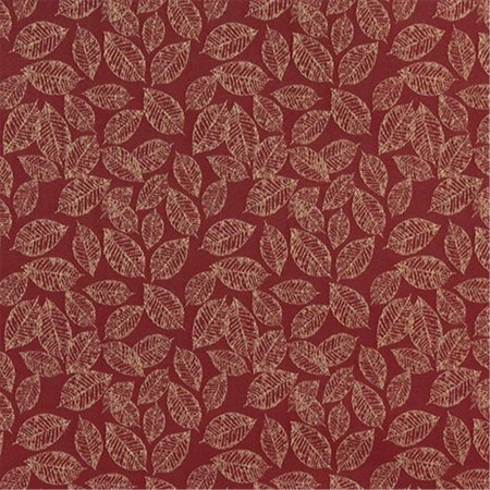 FINEFABRICS 54 in. Wide Red, Floral Leaf Jacquard Woven Upholstery Fabric FI1191